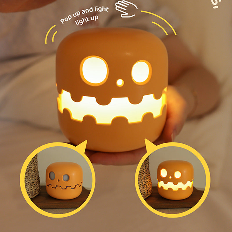 Lámpara de calabaza para mesita de noche. Divertida decoración de Halloween. Luz ambiental para dormitorios y salones. Decoración infantil. Regalo de cumpleaños. Decoraciones de Halloween.