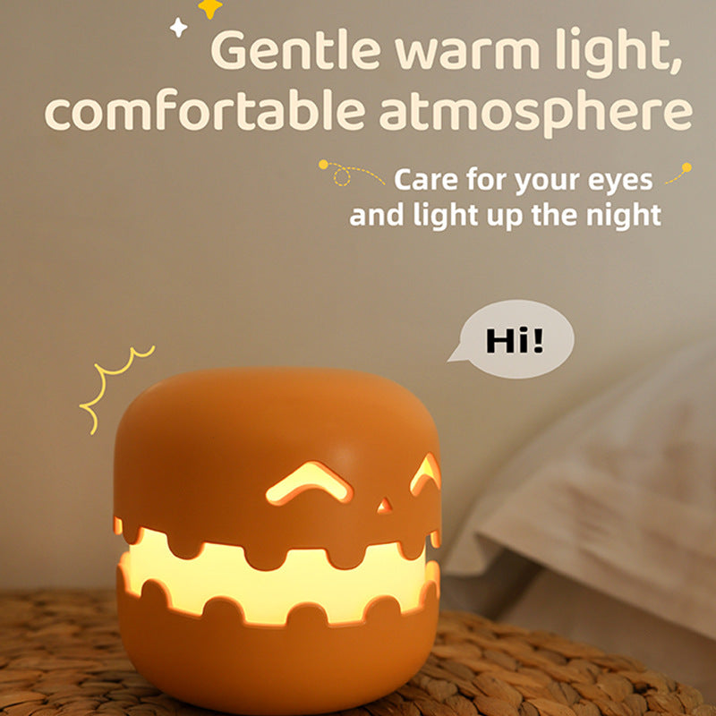 Lámpara de calabaza para mesita de noche. Divertida decoración de Halloween. Luz ambiental para dormitorios y salones. Decoración infantil. Regalo de cumpleaños. Decoraciones de Halloween.